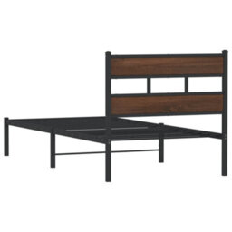 Walplus Bed Frame Without Mattress With Headboard Brown Oak 90X200 Cm - thumbnail 6