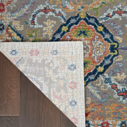 Grey/multicolor Persian Floral Rug, Stain-Resistant Luxurious Traditional Rug For Bedroom, & Diningroom-71Cm X 244Cm (Runner) - thumbnail 9