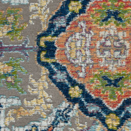 Grey/multicolor Persian Floral Rug, Stain-Resistant Luxurious Traditional Rug For Bedroom, & Diningroom-71Cm X 244Cm (Runner) - thumbnail 5