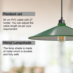 2Pack Cone Lamp Shade Pendant Light Fixtures 22Cm Metal Replacing Hanging Lampshade - thumbnail 5