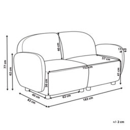 Beliani Sofa 3 Seater Jule Boucle Beige - thumbnail 3