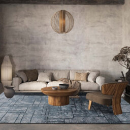 Belgravia Living Room Area Rug Metallic Sheen Modern Cobble Design Navy 160Cm X 230Cm - thumbnail 3
