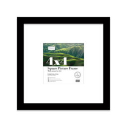 "4X4"" Black Picture Frame - 4X4"" Square Frame With 2X2"" Mount For 4X4""/2X2"" Pictures Art Deco Style Room Decor, 1 Pack" - thumbnail 1