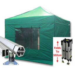 Crocodile Trading 3M X 3M Compact 40 Commercial Instant Shelter Pop Up Gazebos Frame, Canopy & Sides - Green - thumbnail 1