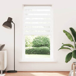 Berkfield Modern Zebra Blind White 100X200 Cm Fabric Width 95.9 Cm Polyester