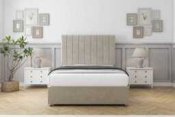 "Comfort Tokyo Cream Plush Divan Bed Base 2 Drawers Same Side - 54"" Floor Standing  4' Small Double" - thumbnail 3