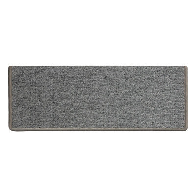 Floordirekt London Self Adhesive Edged Hard Wearing Carpet Stair Tread Mat For Indoor Stairs Rectangular Light Grey 23.5 X 65 Cm - image 1