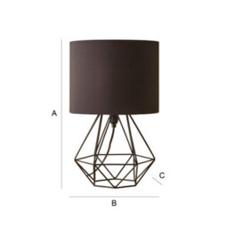 Valuelights Angus Modern Black Metal Basket Cage Bed Side Table Lamp With Black Fabric Shade - thumbnail 7