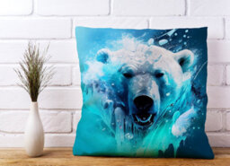 Warren Reed Designer Polar Bear Face Splashart Cushions 45Cm X 45Cm - thumbnail 2