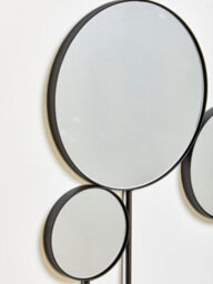 Orsina Multi Circular Wall Mirror, Wall Mirror With Black Finish Frame, Modern Mirror For Living Room And Hallway - thumbnail 4