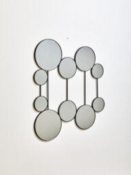 Orsina Multi Circular Wall Mirror, Wall Mirror With Black Finish Frame, Modern Mirror For Living Room And Hallway - thumbnail 3