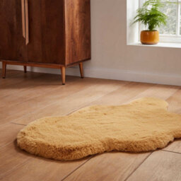 Mustard Plain Shaggy Luxurious Modern Rug For Living Room And Bedroom-60Cm X 90Cm ( Single) - thumbnail 2