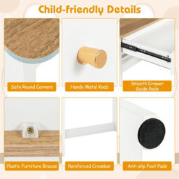 Costway Wooden Kids Desk Children Writing Table With Hutch & Drawer - thumbnail 7