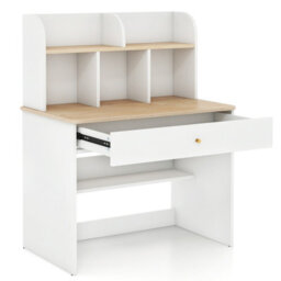 Costway Wooden Kids Desk Children Writing Table With Hutch & Drawer - thumbnail 2