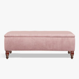 Lisbon Plain 120Cm Ottoman Storage Bench - Plush Velvet Shoe Bench - Pink Upholstery Footstool With Storage - thumbnail 3