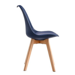MCC Direct Single Dining Chair With Solid Wooden Legs And Seat Cushion Pad Blue - Eva By Mcc - thumbnail 3