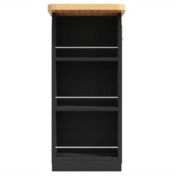 Abrihome Rotating Bar Table (135-203X39X92.8Cm), Extendable Kitchen Island With Double Doors, 4 Drawers & 3-Tier Open Storage, Black - thumbnail 7