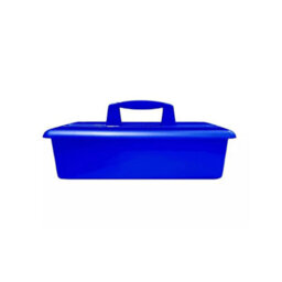 Blue Large Cleaning Caddy Plastic Basket Tote Tidy Tray Handle Carry All Organiser - thumbnail 2