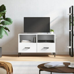 Berkfield Sturdy Tv Cabinet White 80X36X50 Cm Engineered Wood - thumbnail 2
