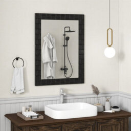 Costway Wooden Framed Wall Mirror Vertical & Horizontal Mounting Rectangular Mirror - thumbnail 1