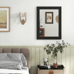 Costway Wooden Framed Wall Mirror Vertical & Horizontal Mounting Rectangular Mirror - thumbnail 5