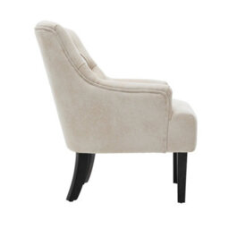 Faux Leather Suede Cream Lydia Accent Chair - thumbnail 5