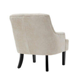 Faux Leather Suede Cream Lydia Accent Chair - thumbnail 6