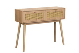 Birlea Croxley Console Table Oak Rattan Hall Dressing Table - thumbnail 3
