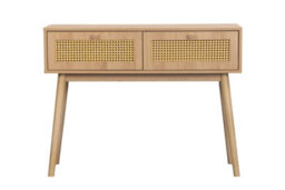 Birlea Croxley Console Table Oak Rattan Hall Dressing Table - thumbnail 4