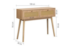 Birlea Croxley Console Table Oak Rattan Hall Dressing Table - thumbnail 7
