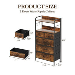 Tiger Stripes Fabric Chest Of Drawers Bedroom Organizer Unit 5 Drawer Dresser - thumbnail 2