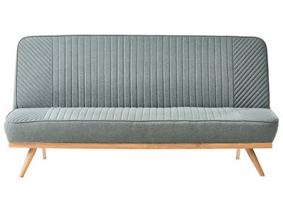 Wyld And Coco 2-Seater Quick-Convert Sofa Bed In Green Tufted Fabric, Armless, Wood-Look Metal Legs - image 1