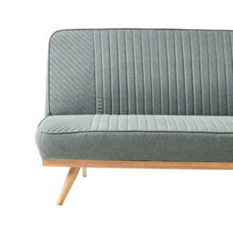 Wyld And Coco 2-Seater Quick-Convert Sofa Bed In Green Tufted Fabric, Armless, Wood-Look Metal Legs - thumbnail 7