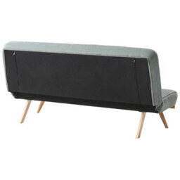 Wyld And Coco 2-Seater Quick-Convert Sofa Bed In Green Tufted Fabric, Armless, Wood-Look Metal Legs - thumbnail 6