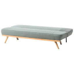 Wyld And Coco 2-Seater Quick-Convert Sofa Bed In Green Tufted Fabric, Armless, Wood-Look Metal Legs - thumbnail 5