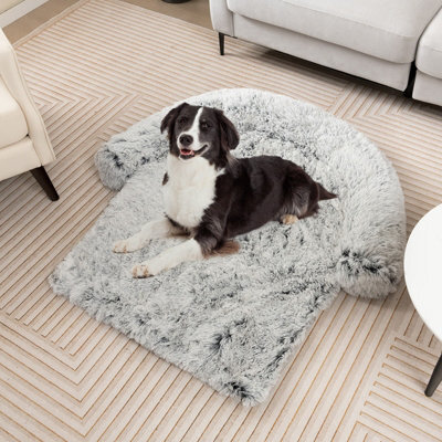 Costway Plush Calming Dog Couch Bed Dog Sofa Bed Anti-Slip Bottom With Washable Cover - image 1