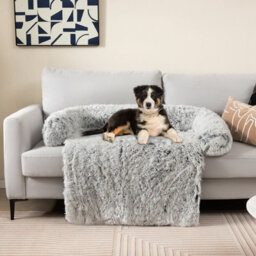 Costway Plush Calming Dog Couch Bed Dog Sofa Bed Anti-Slip Bottom With Washable Cover - thumbnail 4