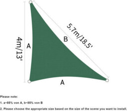 Green 4X4X5.7M Oxford Shade Sail - thumbnail 2