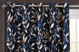 Sundour Madrid - 100% Blackout Thermal Self-Lined Curtains - Eyelet - 100% Polyester (Navy, Filled Cover - 18'' X 18'' (Single)) - thumbnail 2