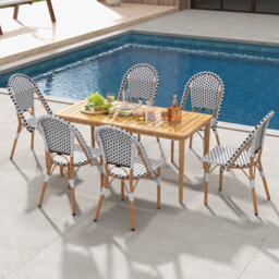 Costway French Bistro Accent Chair Set Of 2 Outdoor Armless Dining Chairs - thumbnail 5