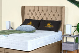 UKBEDFURNITURE Bronte Plush Beige End Opening Divan Ottoman Bed With 54 Inch Headboard - thumbnail 3