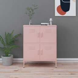 Walplus Storage Cabinet Pink 80X35X101.5 Cm Steel - thumbnail 1