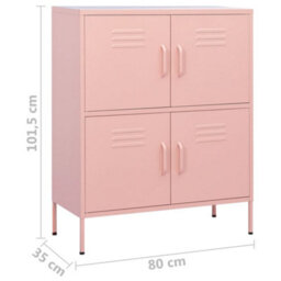 Walplus Storage Cabinet Pink 80X35X101.5 Cm Steel - thumbnail 9