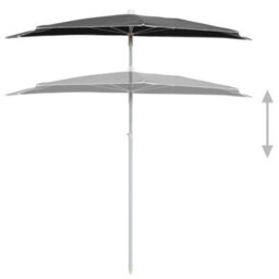 Vidaxl Garden Half Parasol With Pole 180X90 Cm Anthracite - thumbnail 6