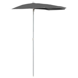 Vidaxl Garden Half Parasol With Pole 180X90 Cm Anthracite - thumbnail 1