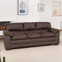 Genoa 214Cm Brown Bonded Leather 3 Seat Sofa With 135Cm Wide X 187Cm Deep Sofa Bed