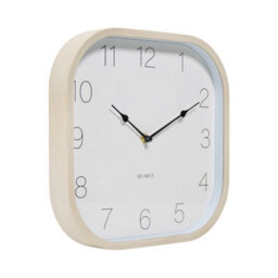 Deenz Wood Effect Design Square Wall Clock Quartz Movement Easy Read White Face Natural Pp Frame Battery Operated Black Hand 30 Cm - thumbnail 4