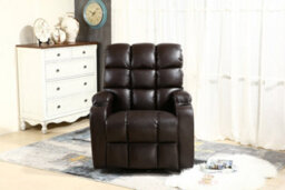 More4Homes Regal 10 In 1 Recliner Chair Rocking Massage Swivel Heated Gaming Bonded Leather Armchair (Brown) - thumbnail 6