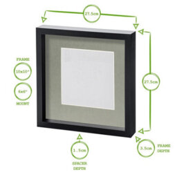 "Nicola Spring 10 X 10"" Photo Frames - White Mount 3D Photo Frame Picture Frame Box Portrait Display Case & Spacer (53 X 53Cm) X2" - thumbnail 4