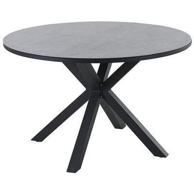 Beliani Garden Dining Table Maletto 120 Cm 120 Cm Glass Grey - image 1